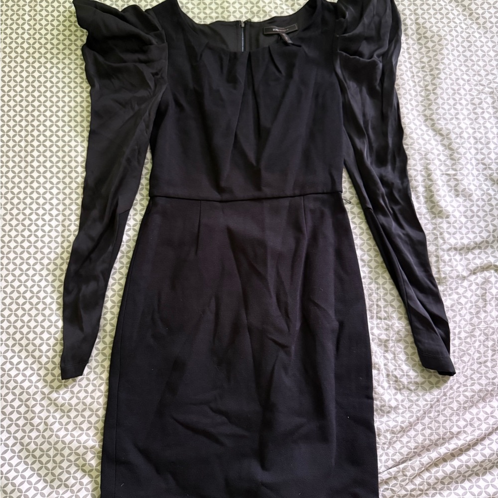 BCBG Maxazria Black Shoulder Padded Women's Dress